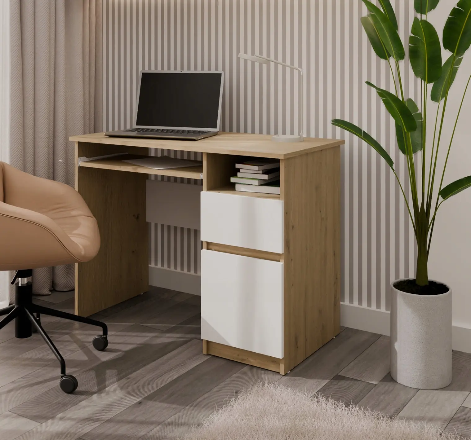 Стол компьютерный TopEshop Porto Right (Artisan Oak/White) - 6