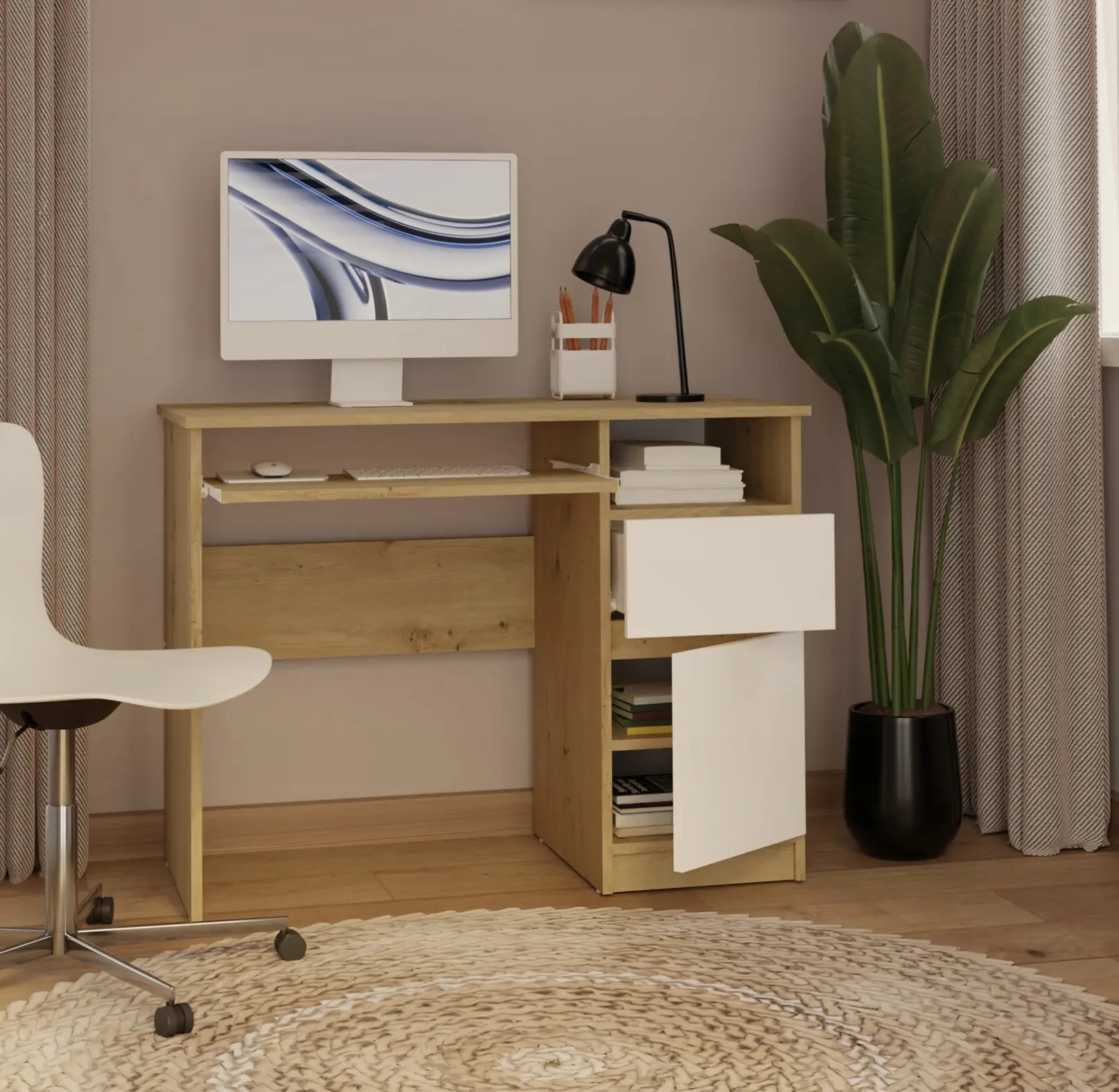 Стол компьютерный TopEshop Porto Right (Artisan Oak/White) - 8