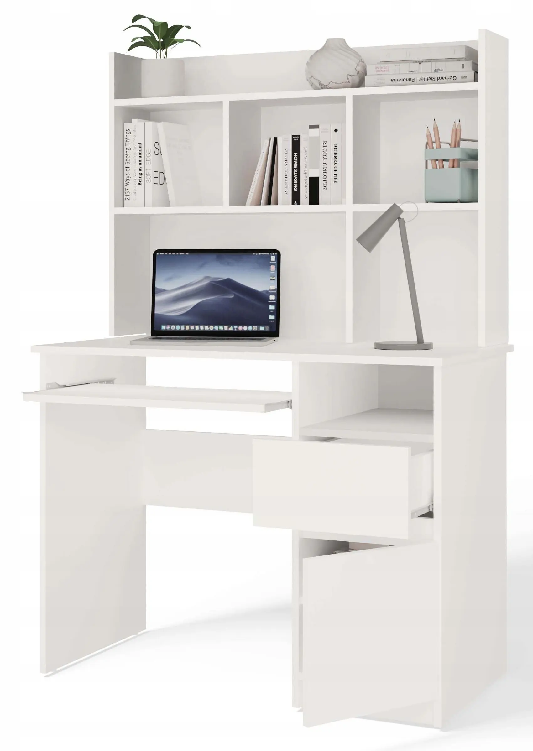 Стол компьютерный TopEshop Porto Right со стеллажом (White) - 7