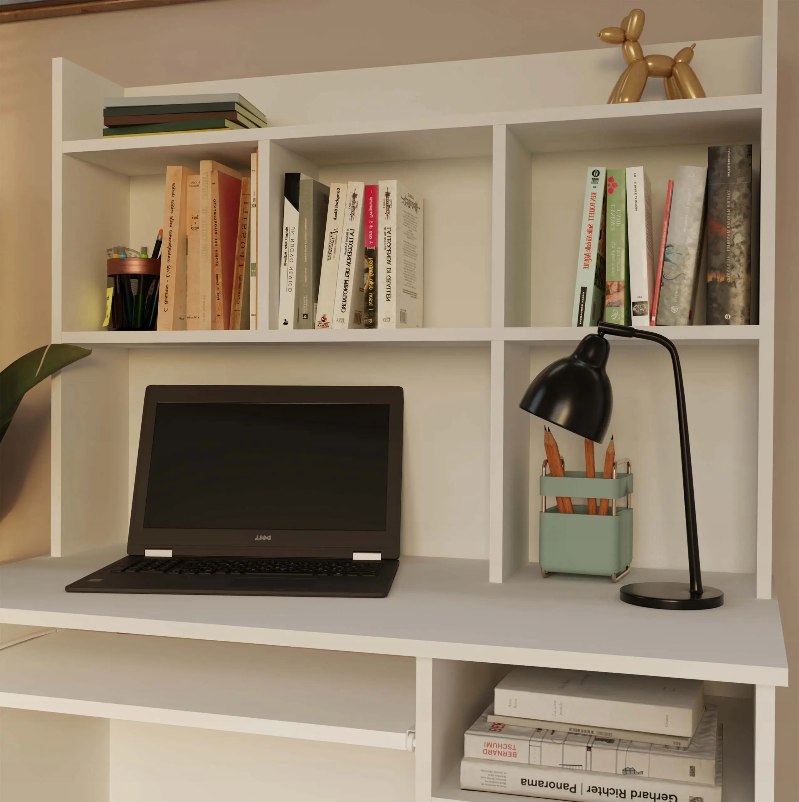 Стол компьютерный TopEshop Porto Right со стеллажом (White) - 8