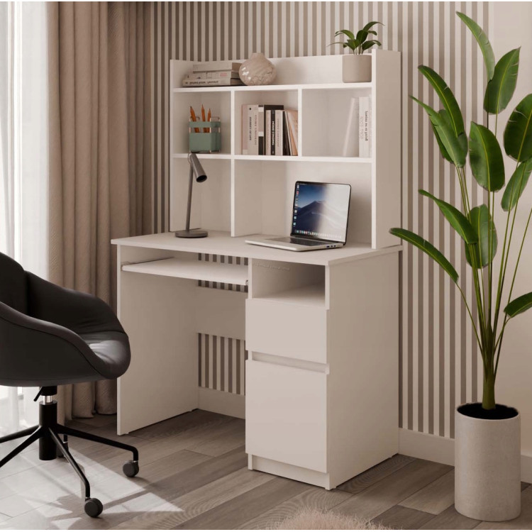Стол компьютерный TopEshop Porto Right со стеллажом (White)