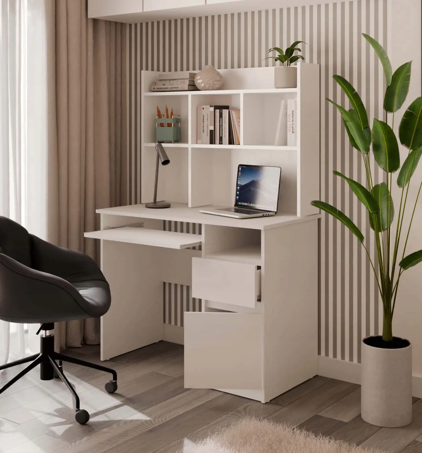 Стол компьютерный TopEshop Porto Right со стеллажом (White) - 9