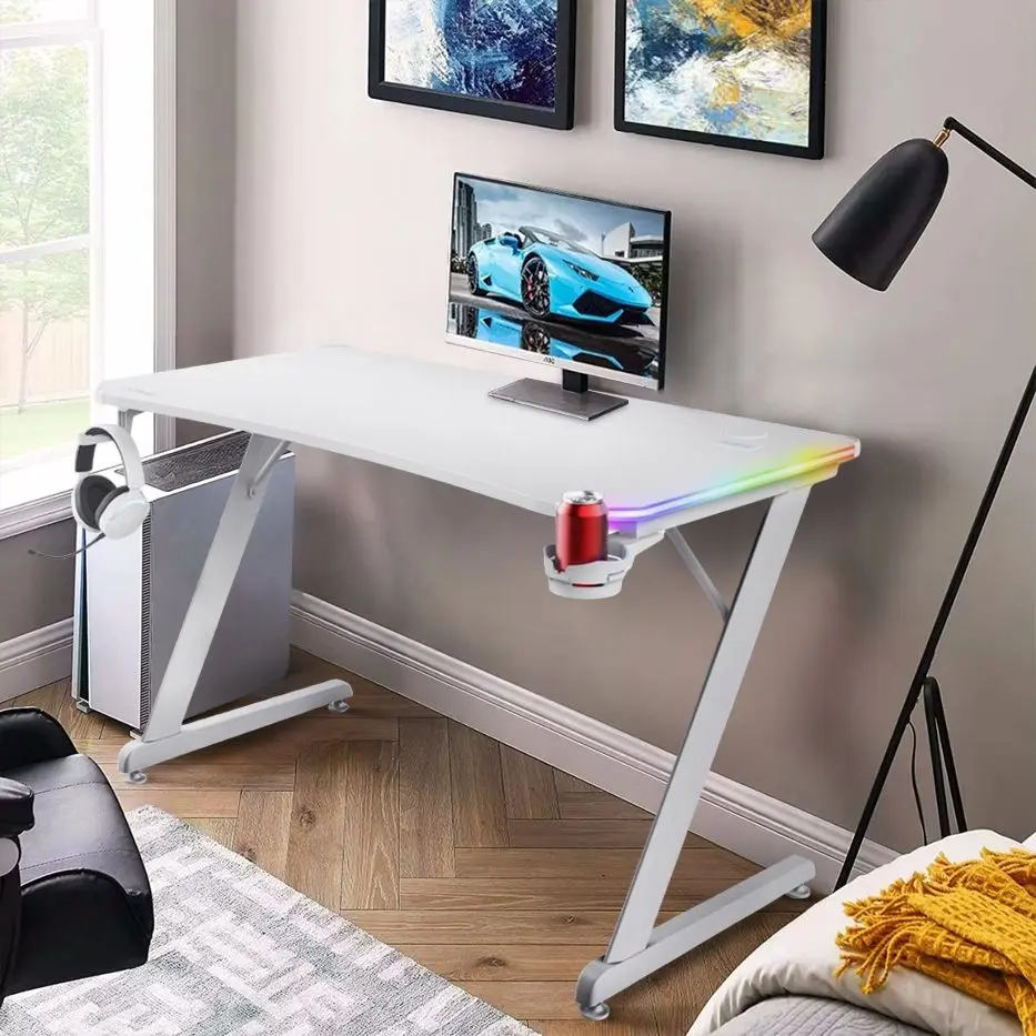 Masa de calculator Trust GXT 709W Luminus (White)