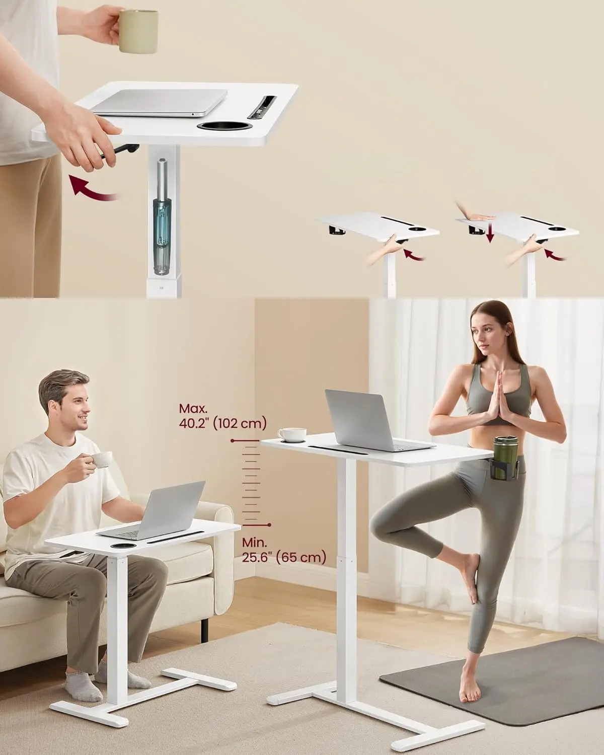 Masa pentru laptop Vasagle ULSD601W01 (White) - 3