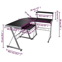 Игровой компьютерный стол VidaXL 20585 (Black) Thumb