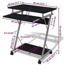 Masa pentru laptop VidaXL 20051 (Black) Thumb