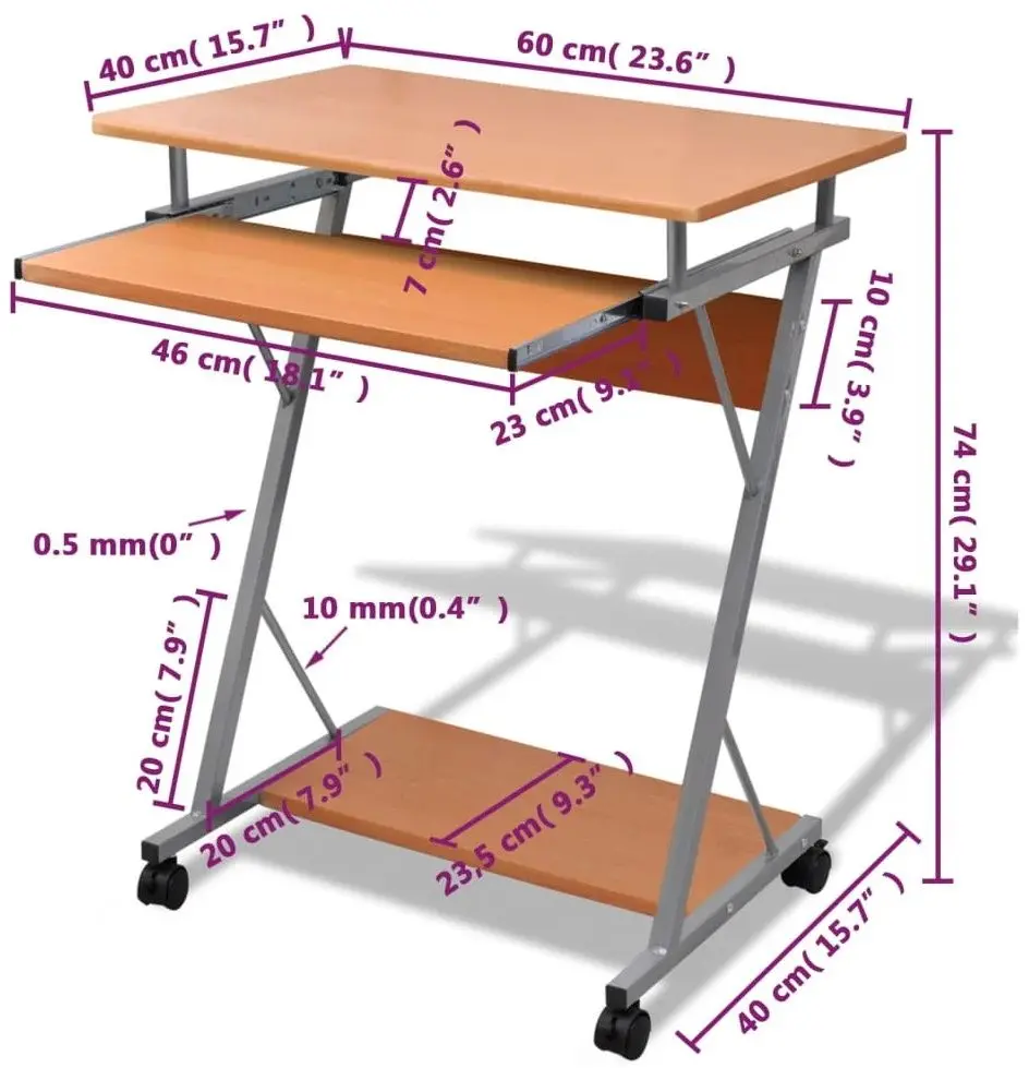 Стол для ноутбука VidaXL 20052 (Brown)