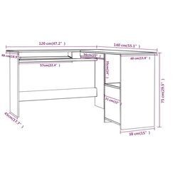 Стол компьютерный VidaXL 800747 (White) Thumb