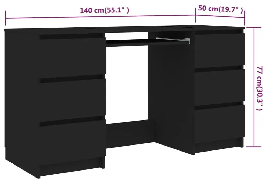 Стол компьютерный VidaXL 800811 (Black)