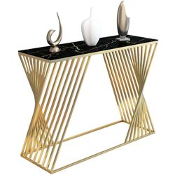 Консольный стол с зеркалом Casa Moora IDRSET12 (Black Marble/Gold) Thumb