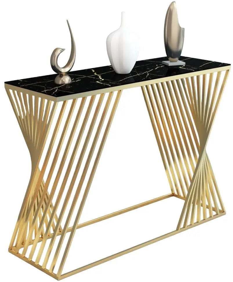 Консольный стол с зеркалом Casa Moora IDRSET12 (Black Marble/Gold)