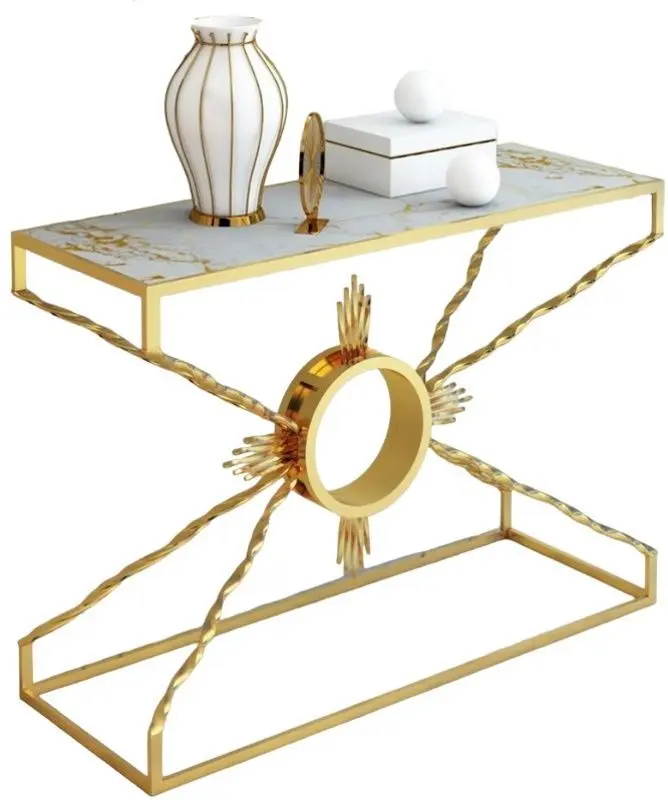 Консольный стол с зеркалом Casa Moora IDSET11 (Gold/White Marble)