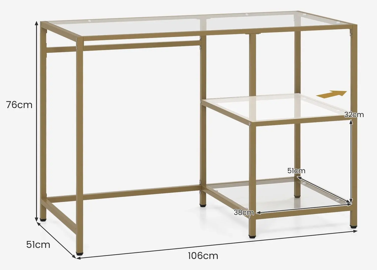 Masa auxiliara Costway HV10462GD (Gold)