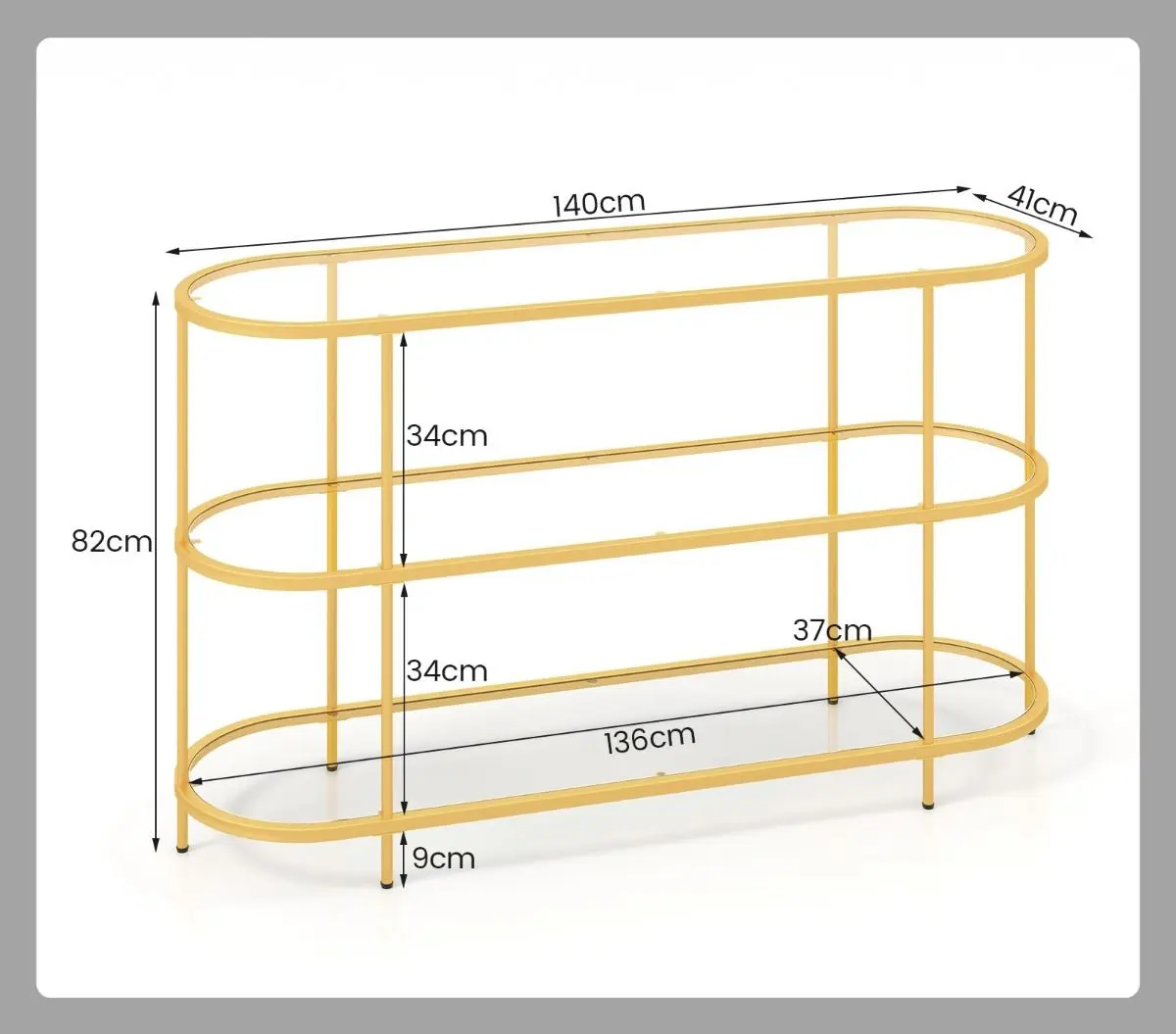 Консольный стол Costway HV10565GD (Gold)