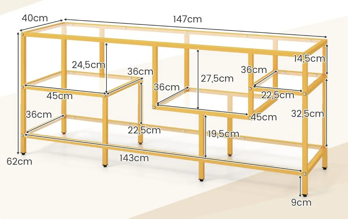 Консольный стол Costway HV10566GD (Gold)