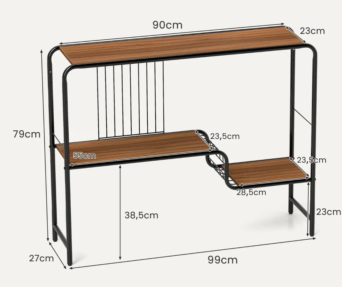 Masa auxiliara Costway HV10605 (Walnut/Black)