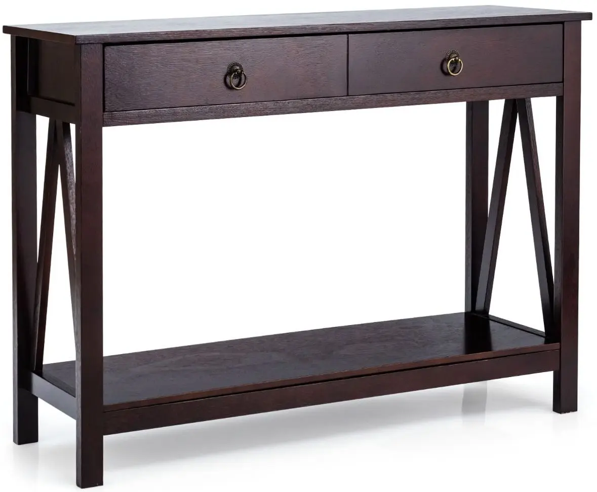 Консольный стол Costway HW65911BN (Espresso) - 5