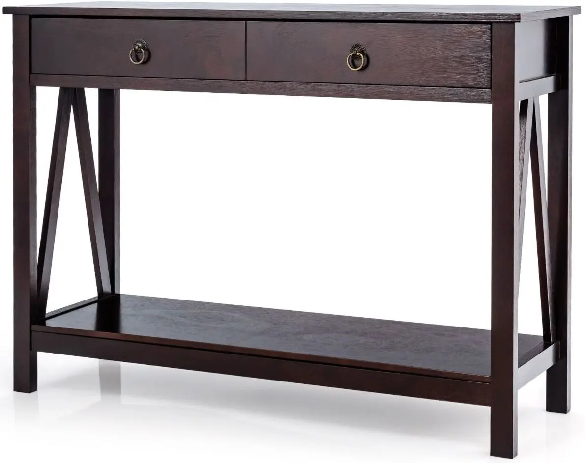 Консольный стол Costway HW65911BN (Espresso) - 6