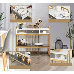 Masa auxiliara Costway JV10384WH (White/Black/Gold) Thumb