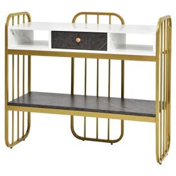 Masa auxiliara Costway JV10384WH (White/Black/Gold)