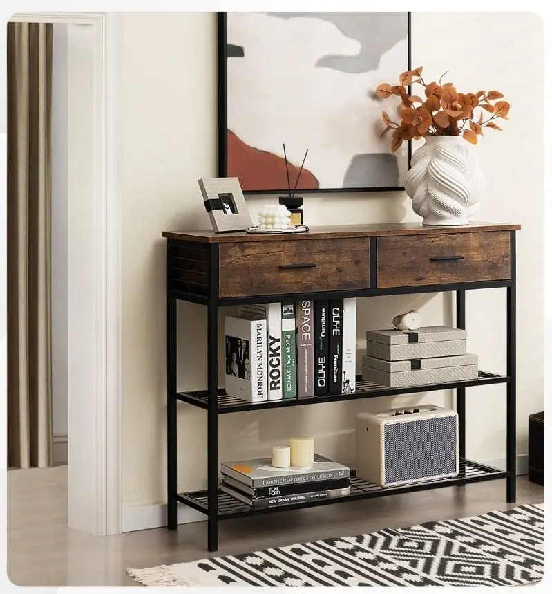 Консольный стол Costway JV10428CF (Coffee/Black)