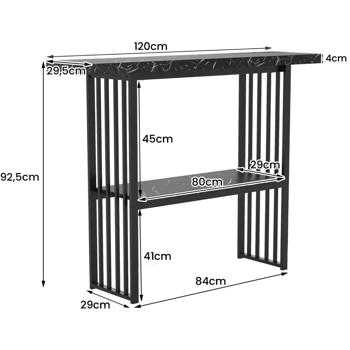 Консольный стол Costway JV10498BK (Black) - 4