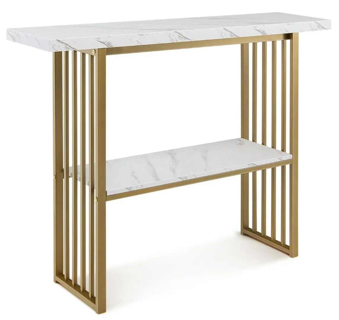 Консольный стол Costway JV10498WH (White/Gold)