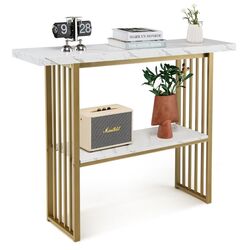 Консольный стол Costway JV10498WH (White/Gold) Thumb