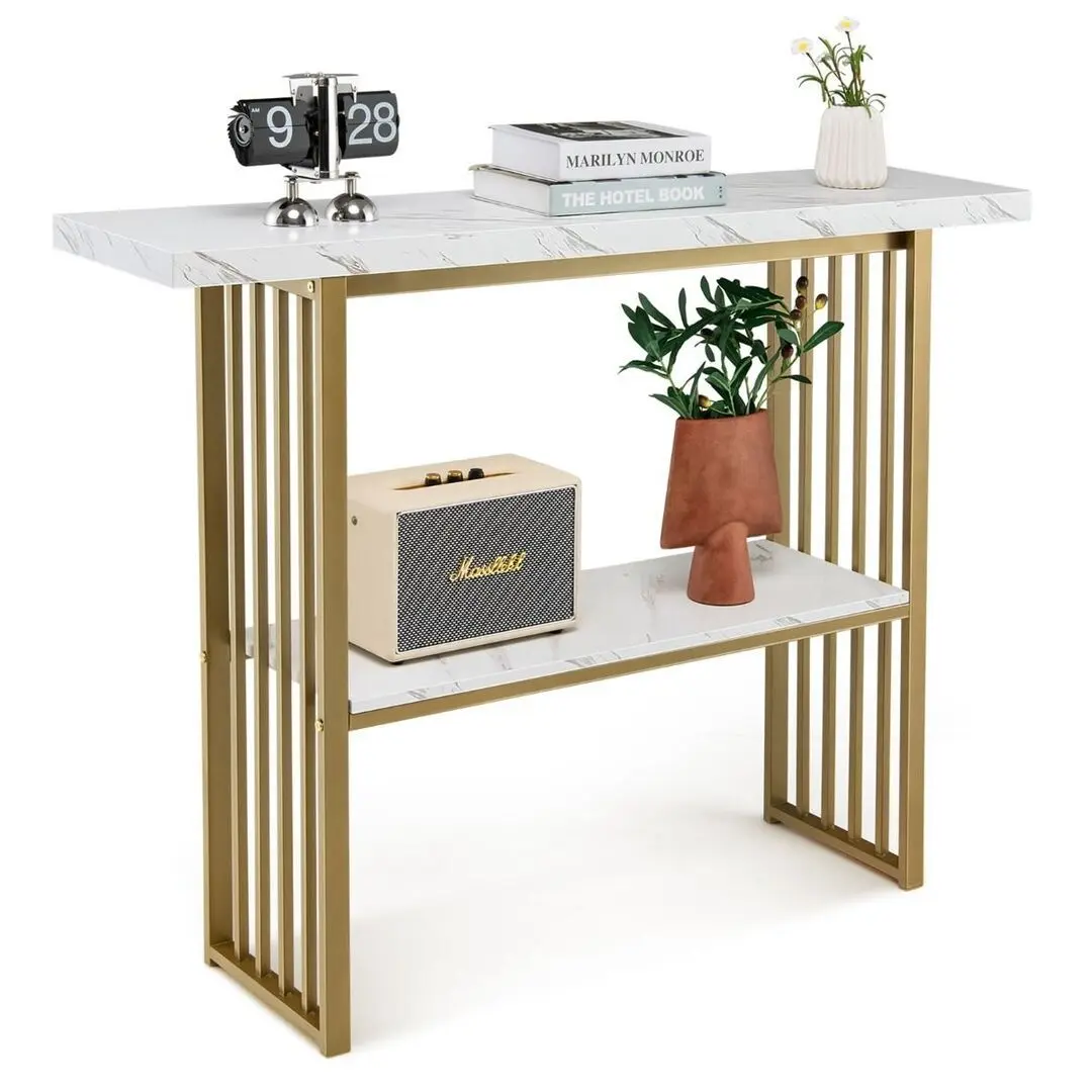 Консольный стол Costway JV10498WH (White/Gold)