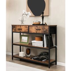 Консольный стол Costway JV10599CF (Rustic Brown/Black)