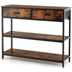 Консольный стол Costway JV10599CF (Rustic Brown/Black) Thumb