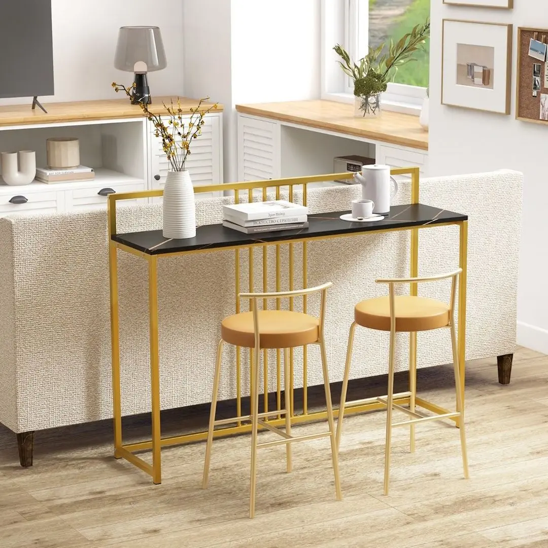 Консольный стол Costway JV10982DK (Black/Gold)