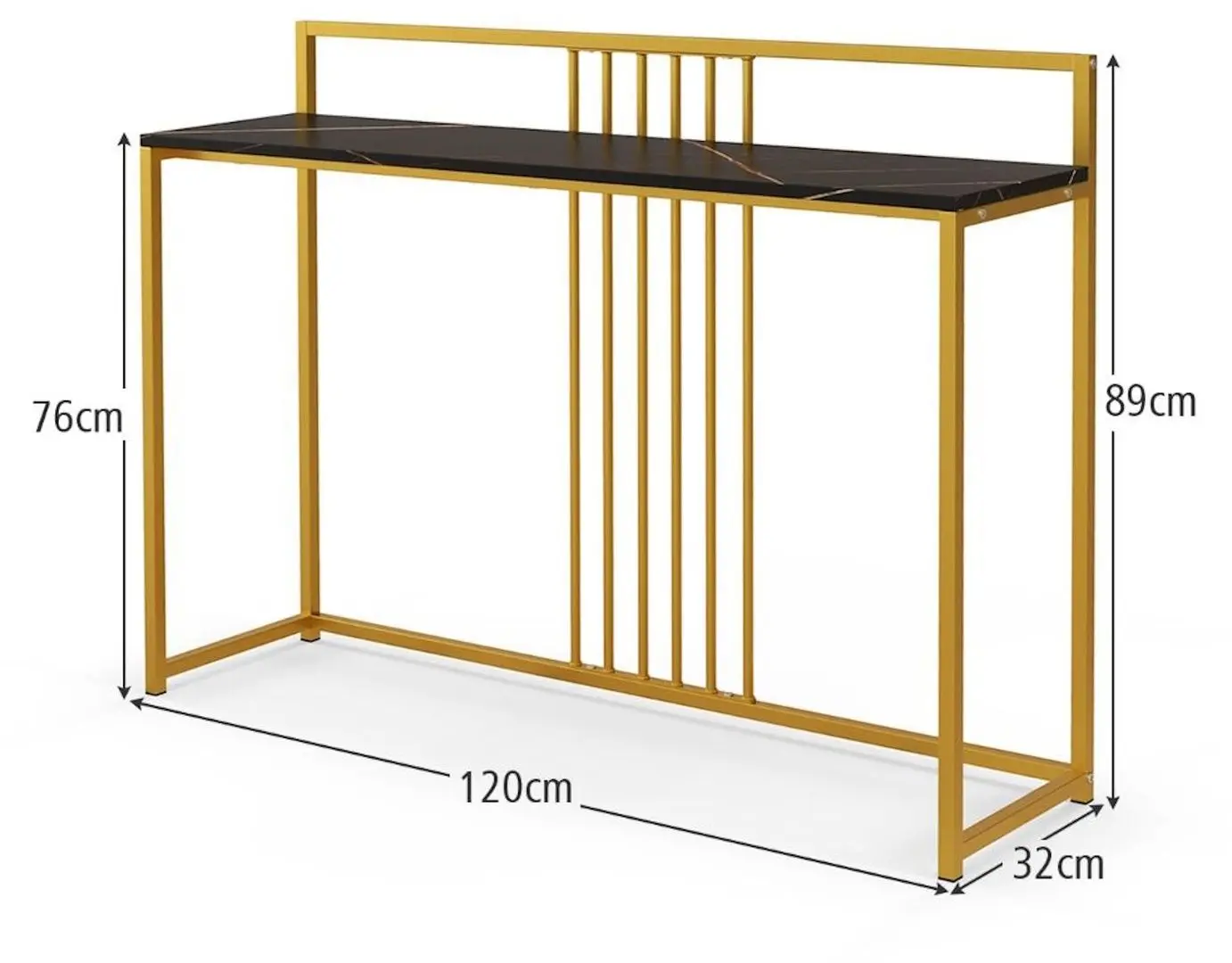 Консольный стол Costway JV10982DK (Black/Gold)