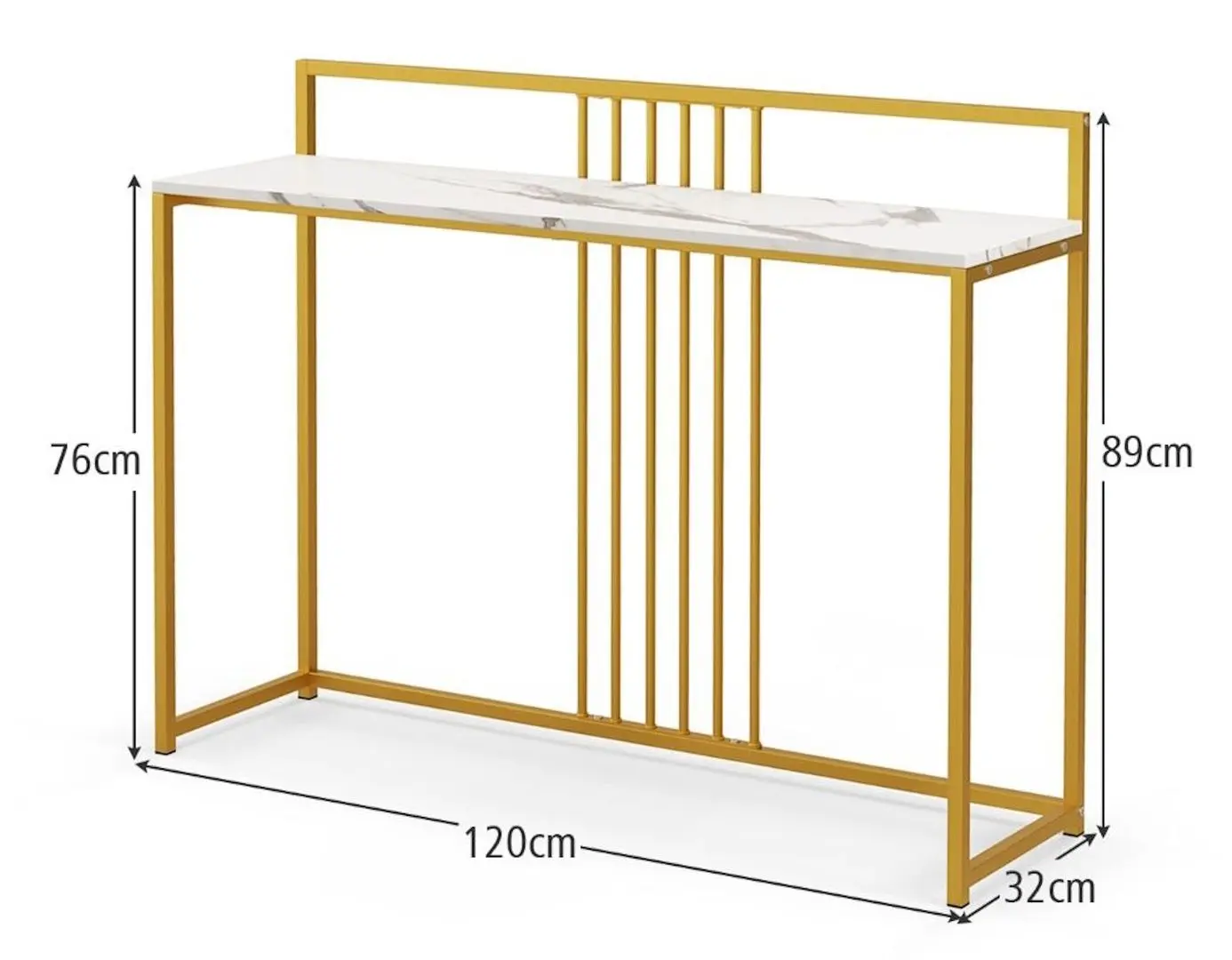 Masa auxiliara Costway JV10982WH (White/Gold)
