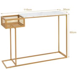Консольный стол Costway JV11081GD (Gold/White) Thumb