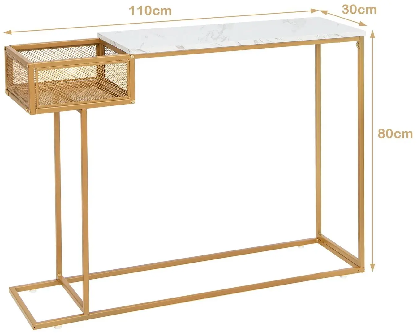 Консольный стол Costway JV11081GD (Gold/White) - 5