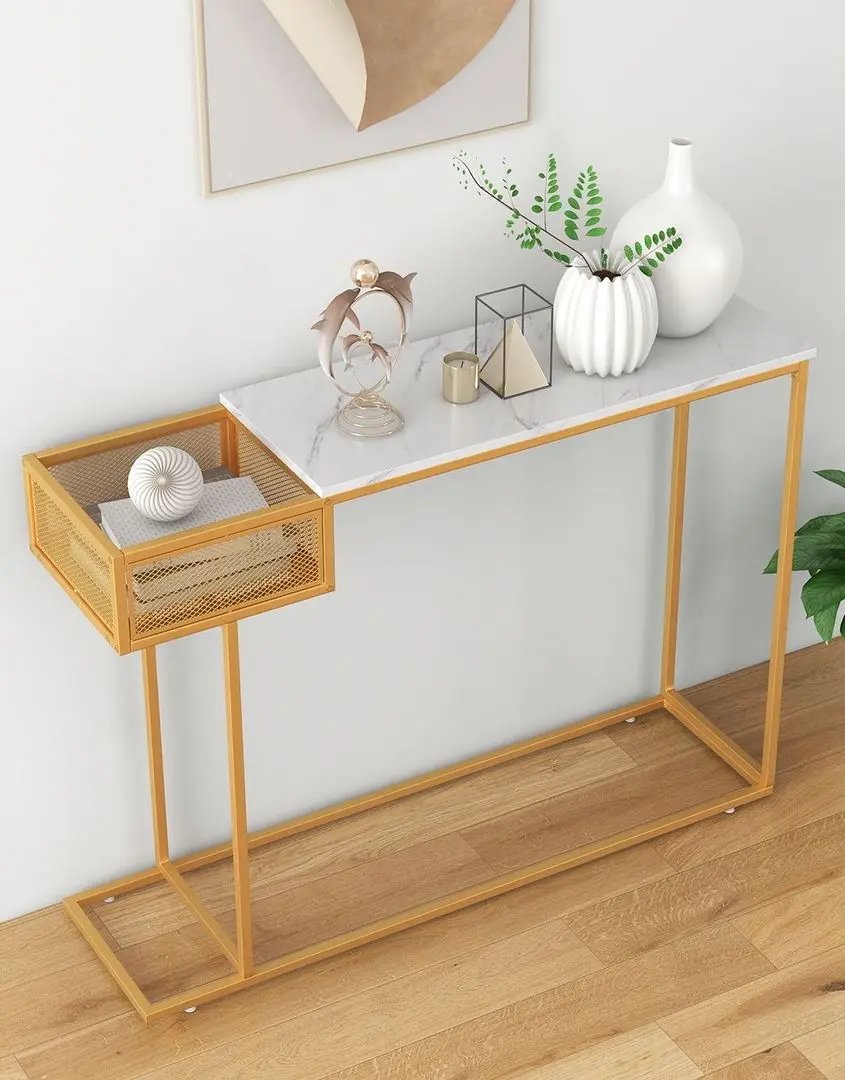 Консольный стол Costway JV11081GD (Gold/White) - 2