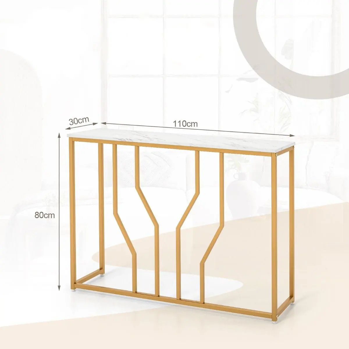 Консольный стол Costway JV11188WH (White/Gold) - 3