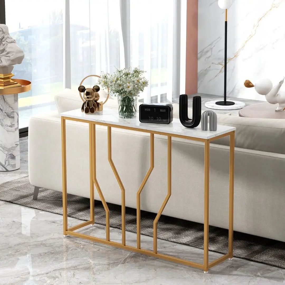 Консольный стол Costway JV11188WH (White/Gold)