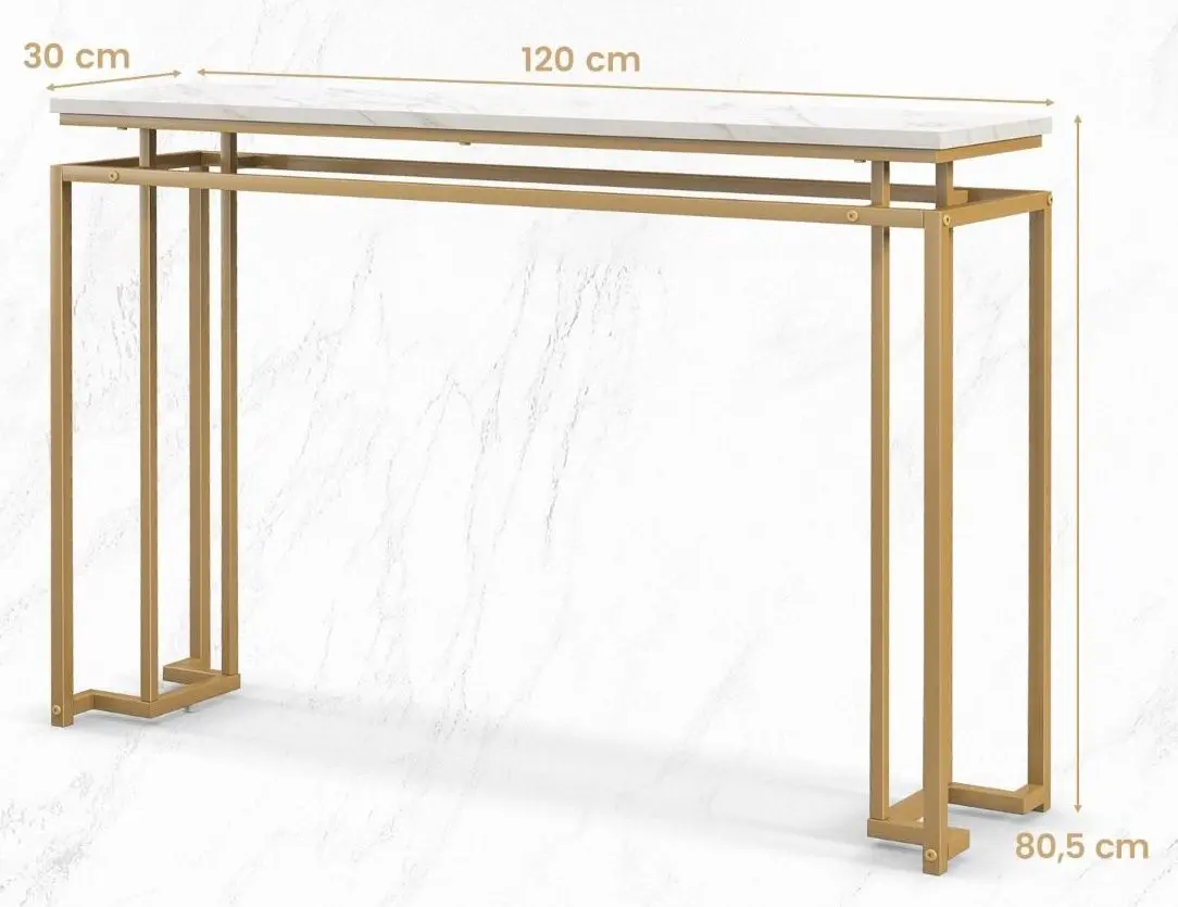 Masa auxiliara Costway JV11202WH (White/Gold)