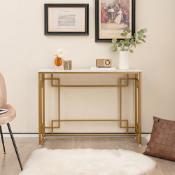 Консольный стол Costway JV11203WH (White/Gold) Thumb