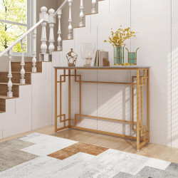 Консольный стол Costway JV11203WH (White/Gold) Thumb
