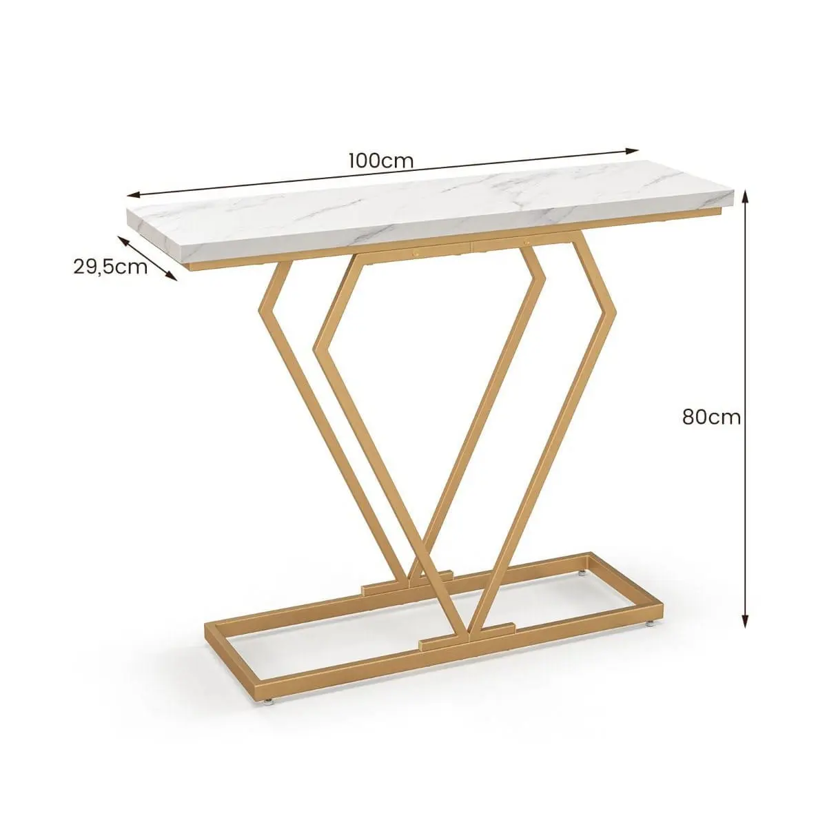 Masa auxiliara Costway JV11204WH (White/Gold) - 3