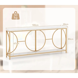 Консольный стол Costway JV12017WH (White/Gold) Thumb