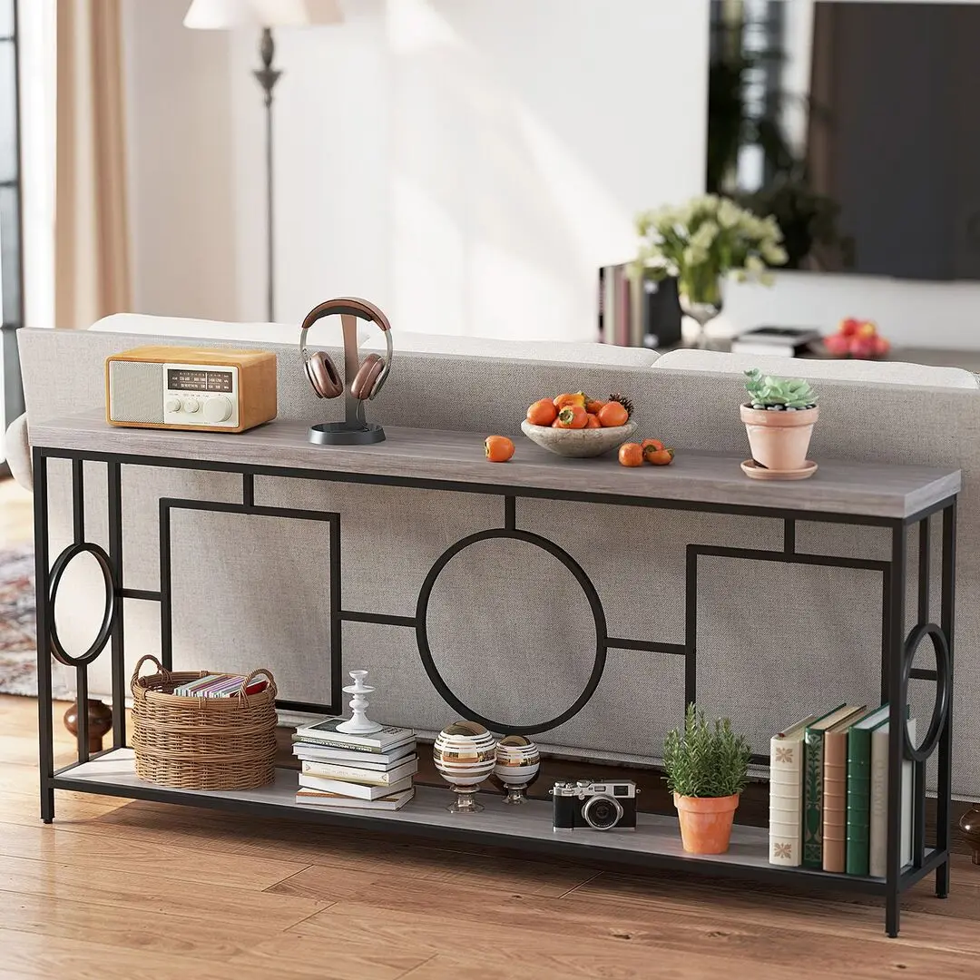 Консольный стол Costway JV12018CF (Grey/Black)