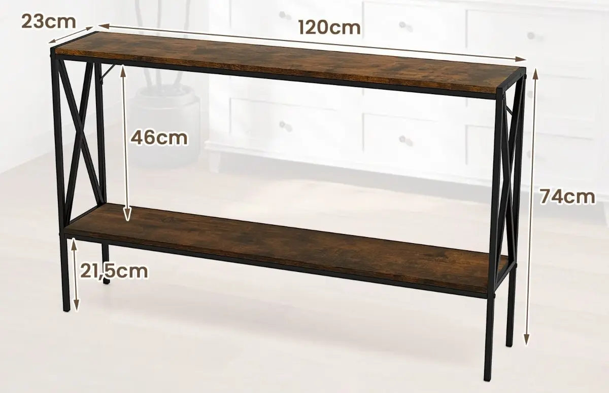Консольный стол Costway JV12134CF (Rustic Brown)