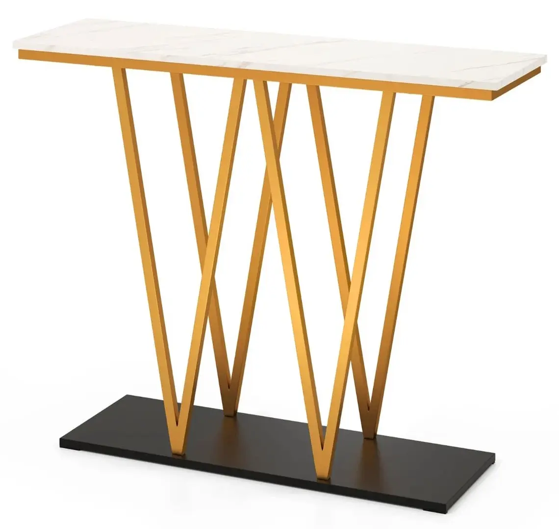 Masa auxiliara Costway JV12416WH (White/Gold)