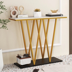 Консольный стол Costway JV12416WH (White/Gold)