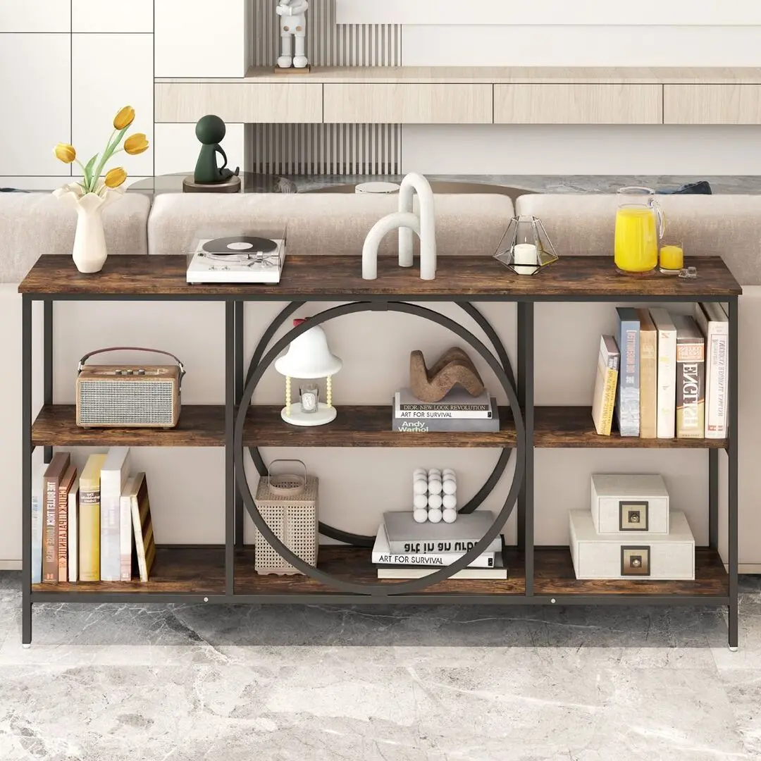 Masa auxiliara Costway JV12463CF (Coffee/Black) - 4