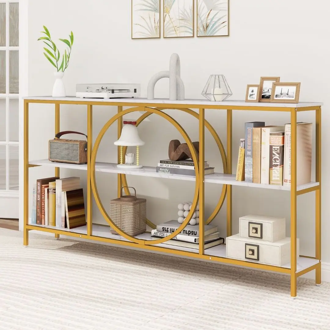 Консольный стол Costway JV12463WH (White/Gold)